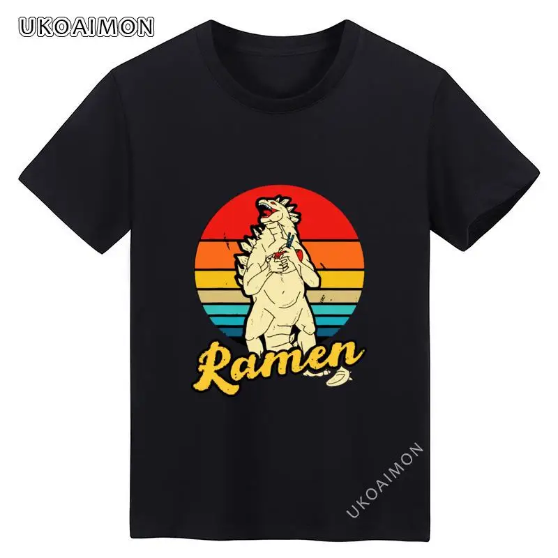 

Новое поступление модные топы с принтом динозавра рамен новый дизайн футболки с коротким рукавом простая футболка 100% хлопок футболка оверс...