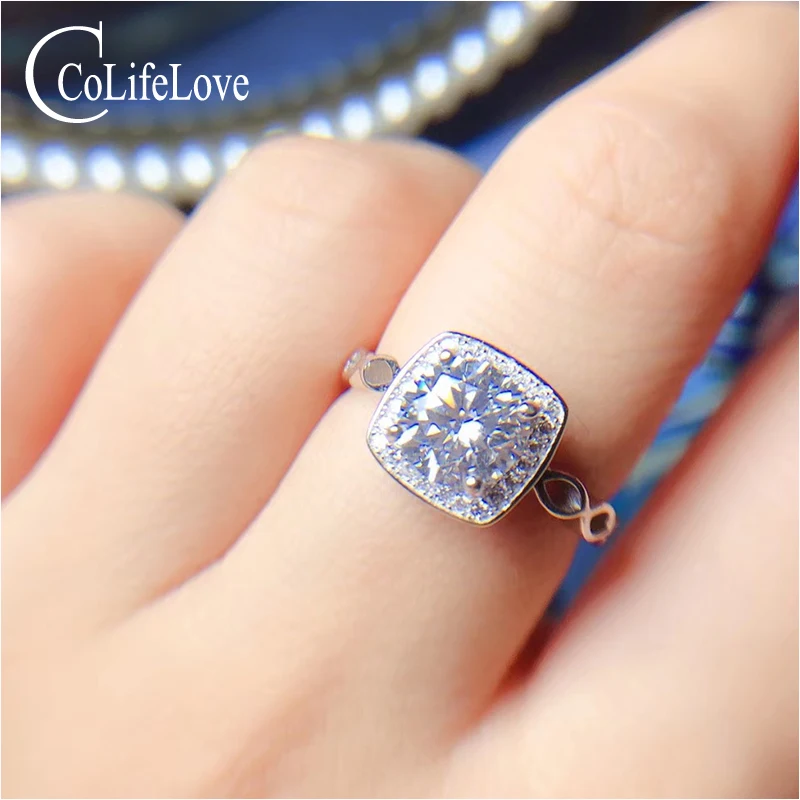 Ювелирные изделия CoLife серебро 925 пробы моисанит кольцо для помолвки 1ct D Цвет VVS1