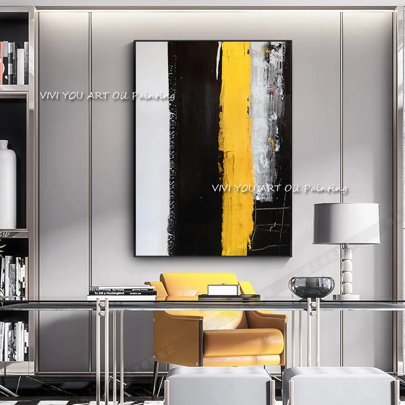 

100% ручная работа большой размер современная абстрактная Золотая Фольга Картина маслом серый черный большой размер холст для гостиной украшение для дома