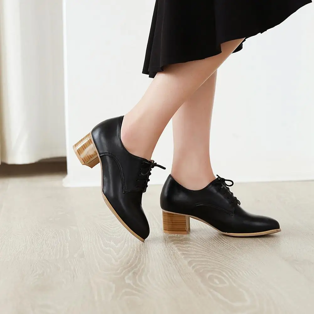 2020 Shoes Womens Pointed Spring Pumps new Chunky High Heels Mary Jane Causal Ladies Thick Classic | Обувь