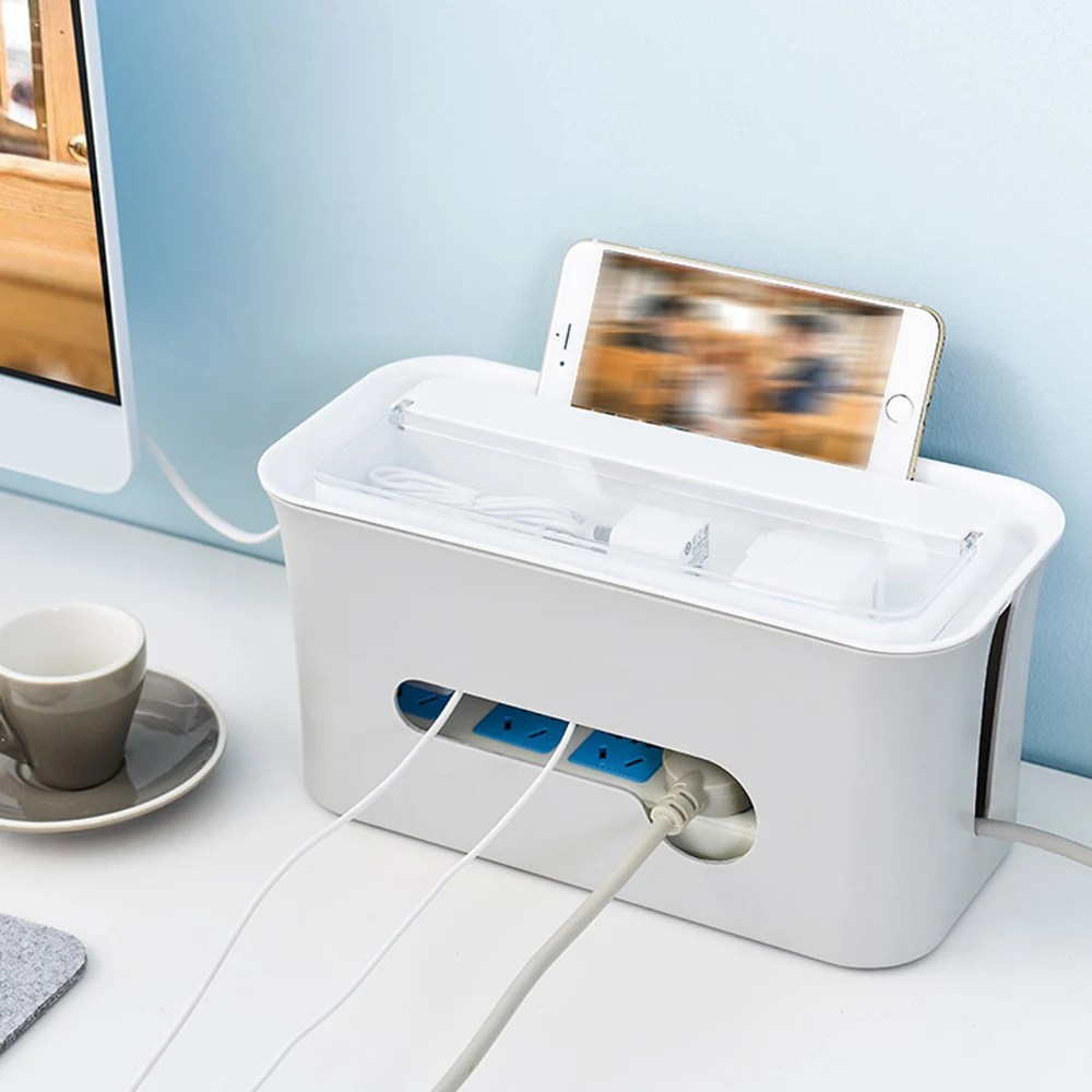 Серый Белый ABS пластиковый ящик для хранения кабелей Oraganizer силовая полоса провод