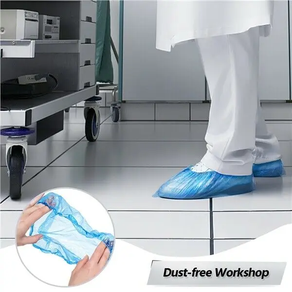 

100 Plastic Disposable Shoe Boot Cover Carpet Floor Protection Cleaning