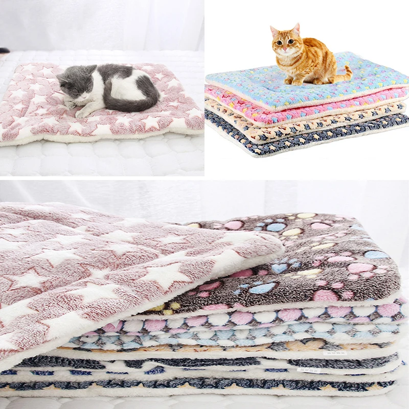 

Dog Bed Pet Cushion Blanket Soft Fleece Cat Cushion Puppy SofaPads Winter