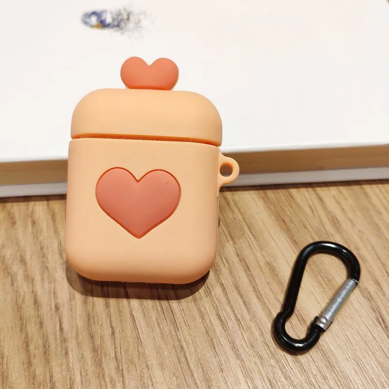 Дональд Дак беспроводные Bluetooth наушники с крюком чехол для Airpods силиконовый защитный чехол для Airpods Микки сердце мультфильм - Цвет: GJ0068