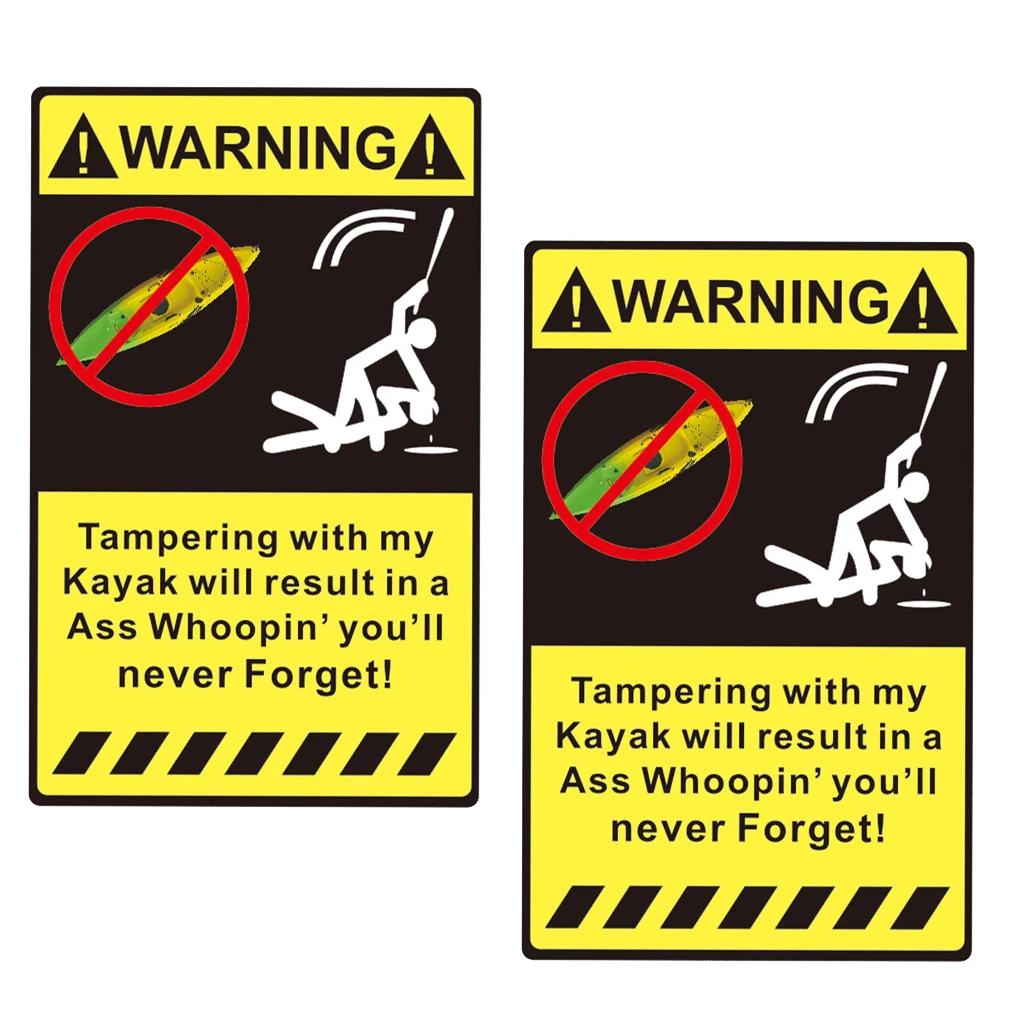 2 шт. водонепроницаемые прочные предупреждающие наклейки для вашего Каяка не