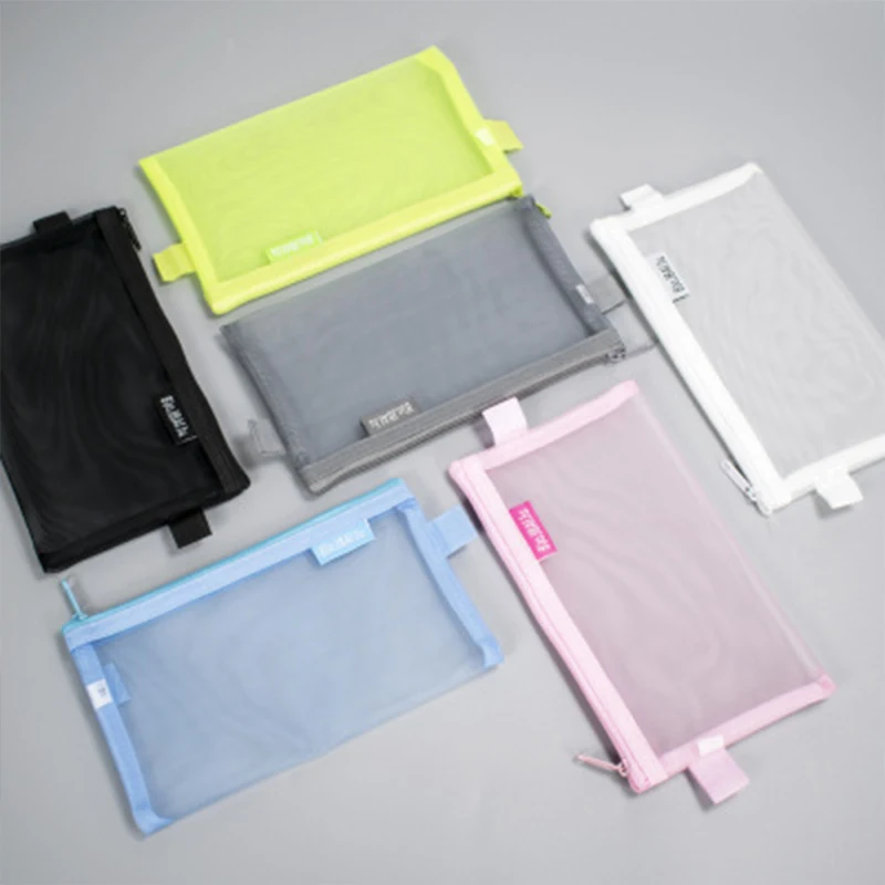 

Transparent Mesh Pencil Case Pencil Bag School Large Capacity Nylon Pen Bag Case For Kid Gift Supplies Creative learning tool