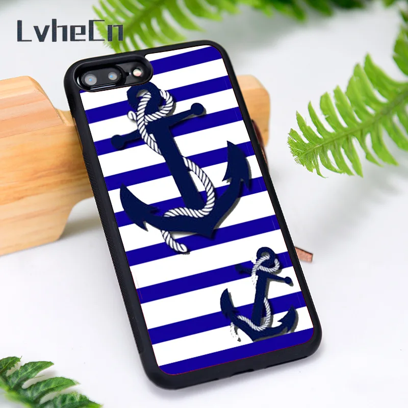 LvheCn силиконовый резиновый чехол для телефона iPhone 6 6S 7 8 Plus X XS XR 11 12 Mini Pro Max морские