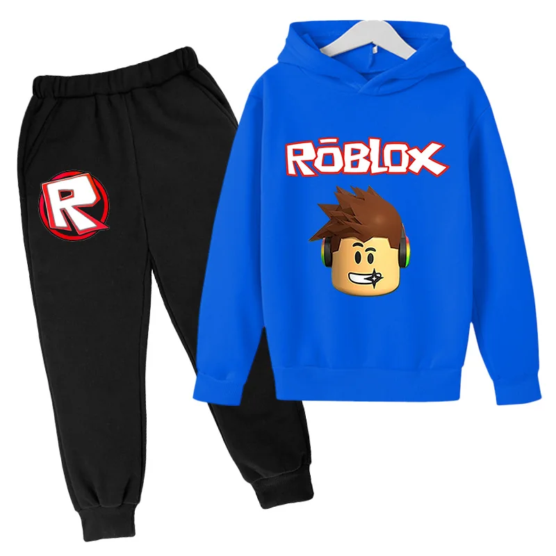 

Spring Autumn Children Size Hoodie Set Comfortable Fabric Design 4T-14T Keep Warm Sweatshirt Casual Wear Robloxing Game 7 Colors