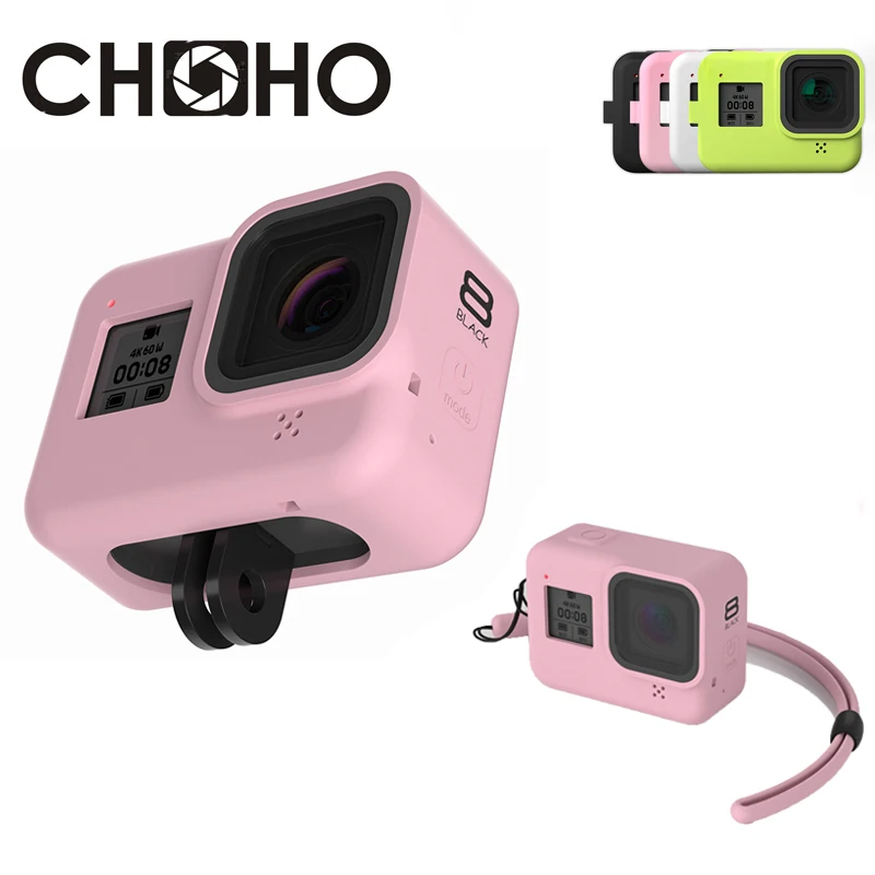 

Защитный чехол-рамка для Gopro Hero 8, черный мягкий резиновый силиконовый защитный чехол + ремешок для камеры, аксессуары для Go Pro