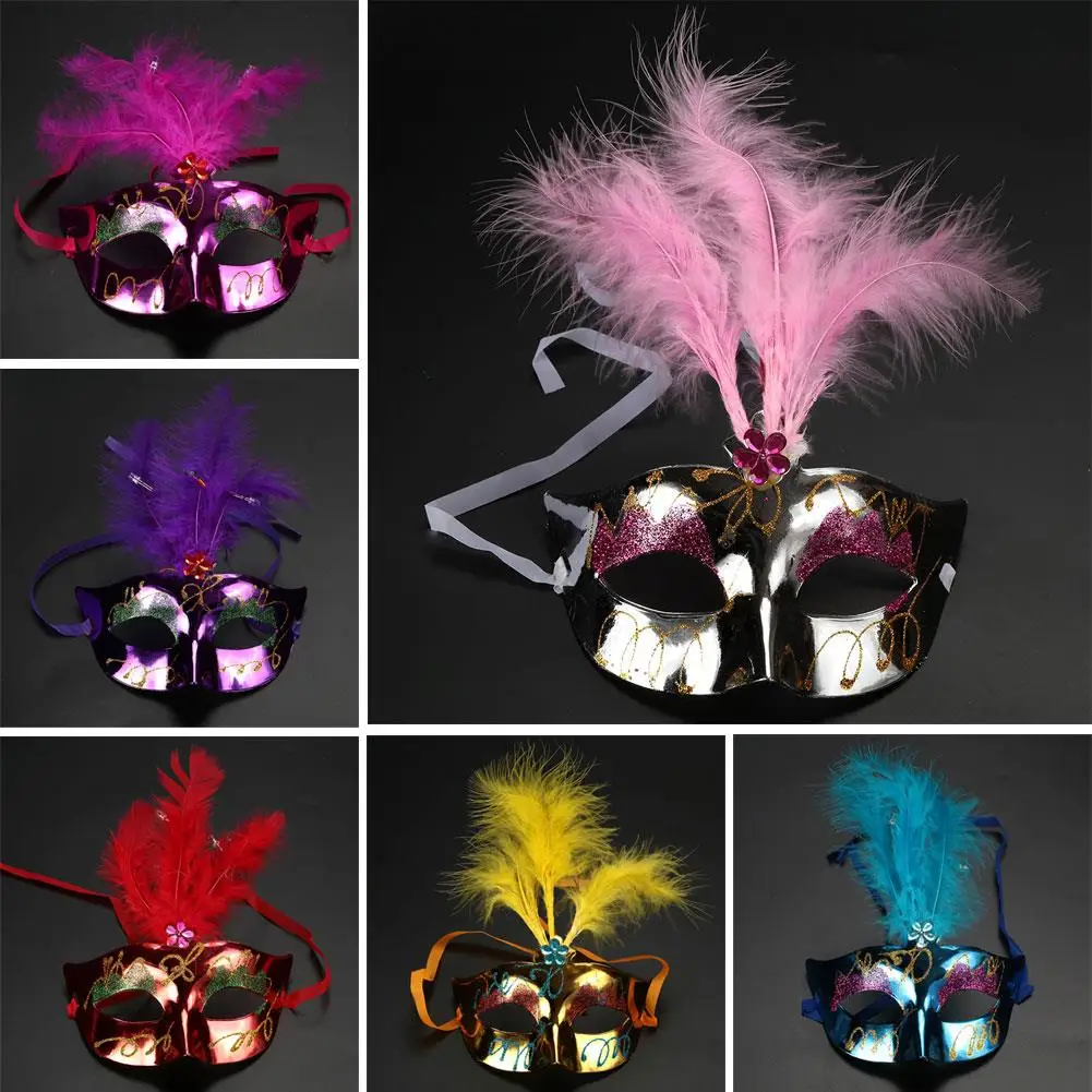 

Feather Mask Female Ladies Masquerade Costume Party Halloween Decoration