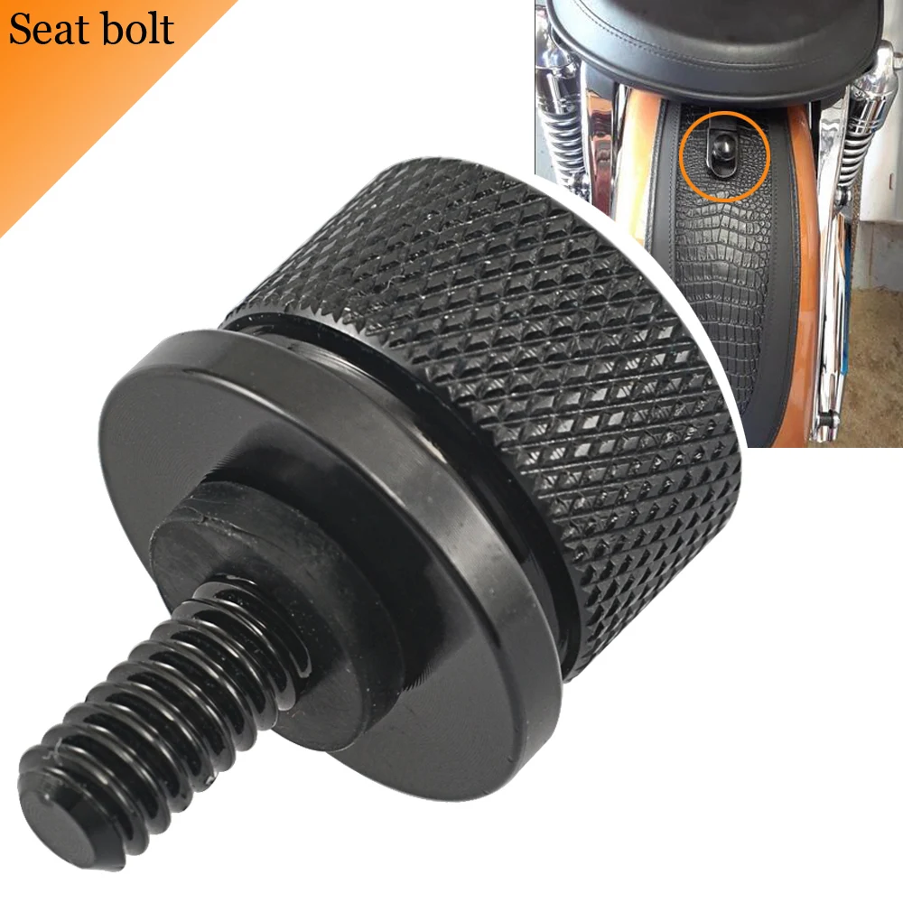 Motorcycle Rear Fender Passenger Seat Bolt Screw Knob Cover For Harley Sportster XL 883 1200 Dyna Softail Touring Black Aluminum |