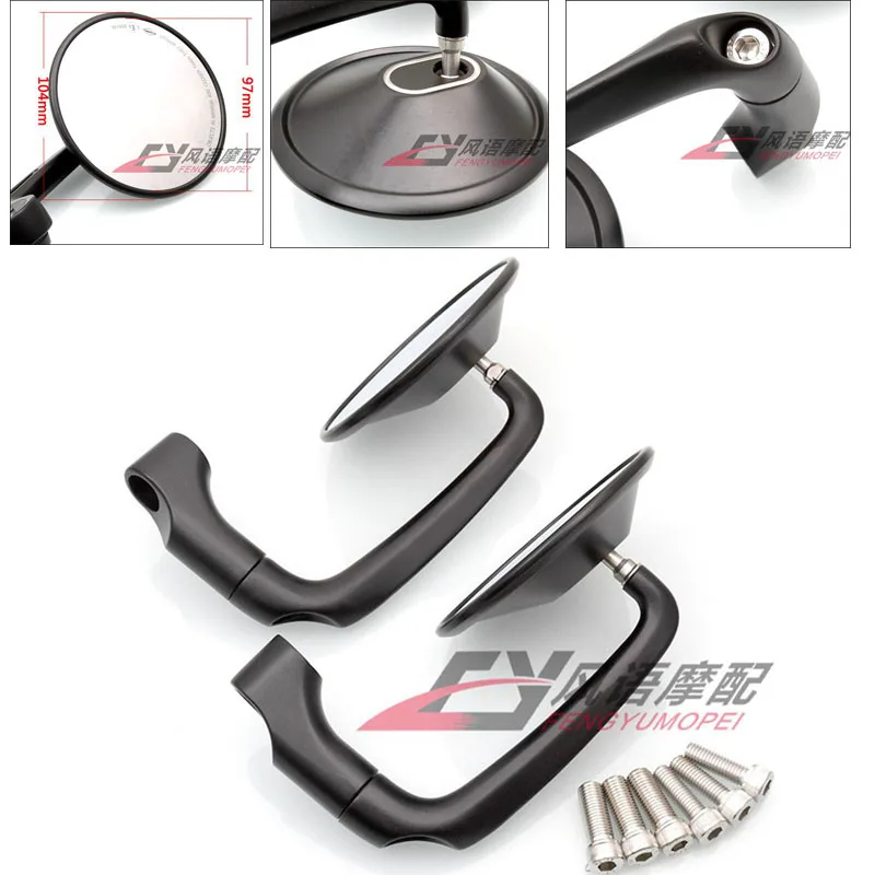 

Black Motorcycle Rearview Metal Refitting Accessories 8mm 10mm Universal for Kawasak Honda Yamaha Ducati Suzuki Harley BMW KTM