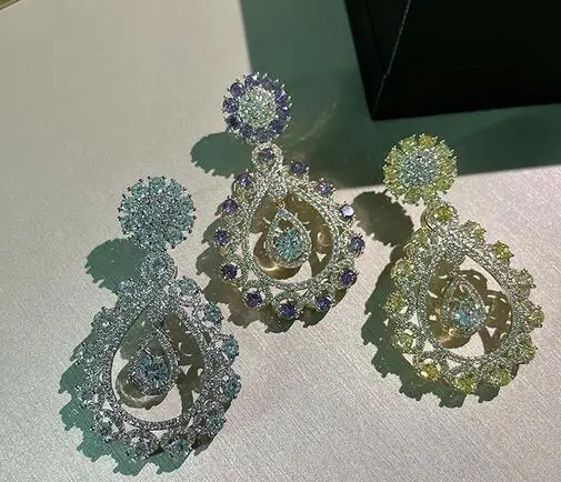 

Серьги-подвески из серебра 925 пробы с фианитами