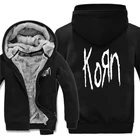 Толстовка с капюшоном рок-группы Korn, Мужская модная зимняя куртка, пуловер, куртка с флисовой подкладкой, свитшоты