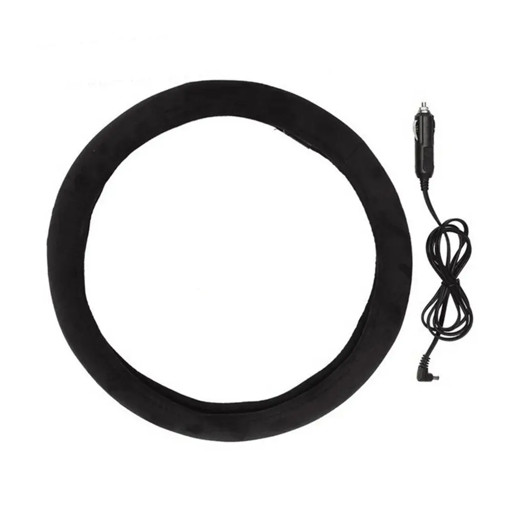 

Universal Steering 14.5-15.5 Inch Cover Heater 12V Car Steering-Wheel Cover Winter Warm Comfortable Heating Steering Wheel Cover