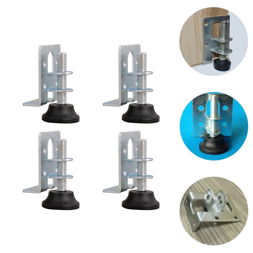 

4pcs Wardrobe Adjustable Leveling Leg Foot Closet Furniture Leveler Support Pad
