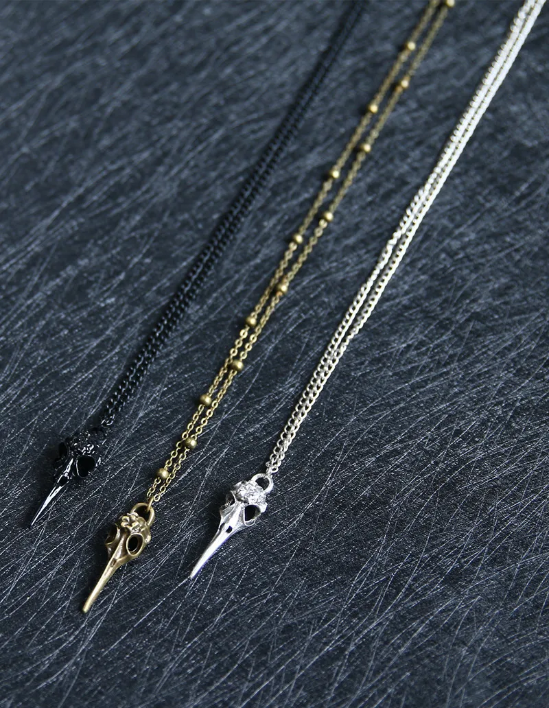 Кулон с черепом воротным ожерельем черная ворона готическое ожерелье