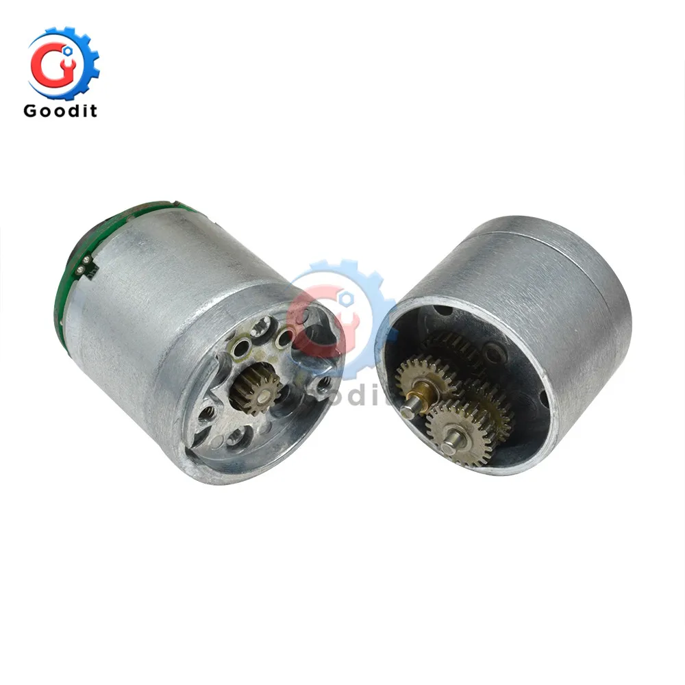 DC 12V 25GA-310 кодировщик Шестерни Мотор редукторы скорости игрушки моторные с металлической Шестерни коробка колеса автомобиля мини DC из Металла Мотор 100 об/мин