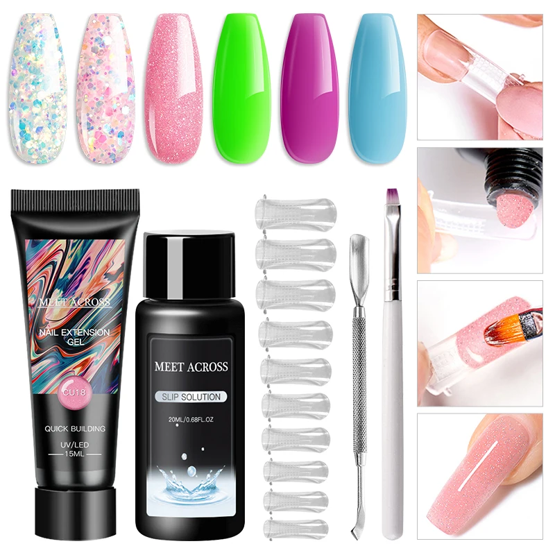 

15ml Poly UV Nail Gel Kit Quick Building Set Poly UV Gel Nail Gel Nail Polish For Nail Extensions Acrylic Gel Polish Nails