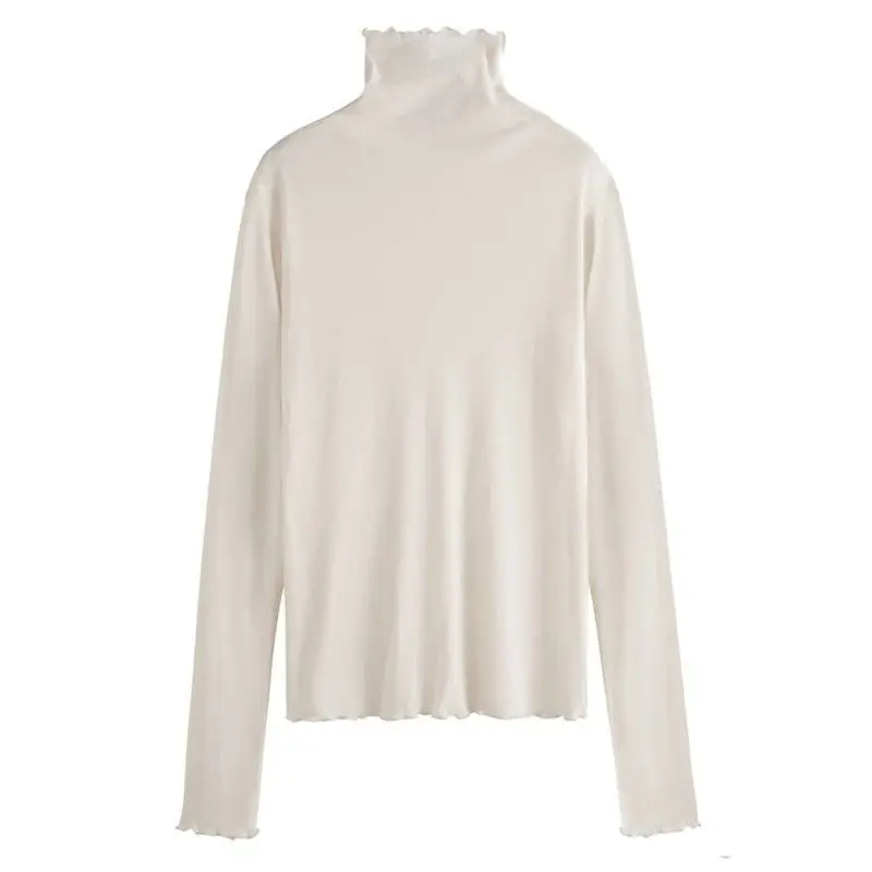 

Sexy Women See Through Shirt Transparent Mesh Tops Turtleneck Long Sleeve Sheer Blouse Casual Club Party Blusas