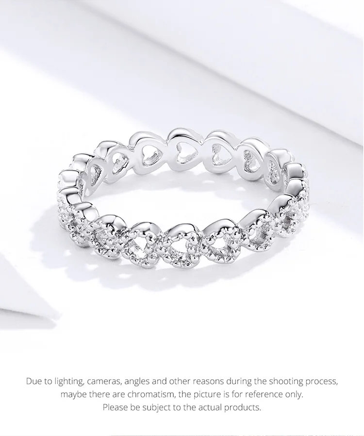WOSTU 925, распродажа, Серебряное штабелируемое кольцо Forever Heart Love для женщин, бренд, модное кольцо, роскошное ювелирное изделие, подарок FB7223