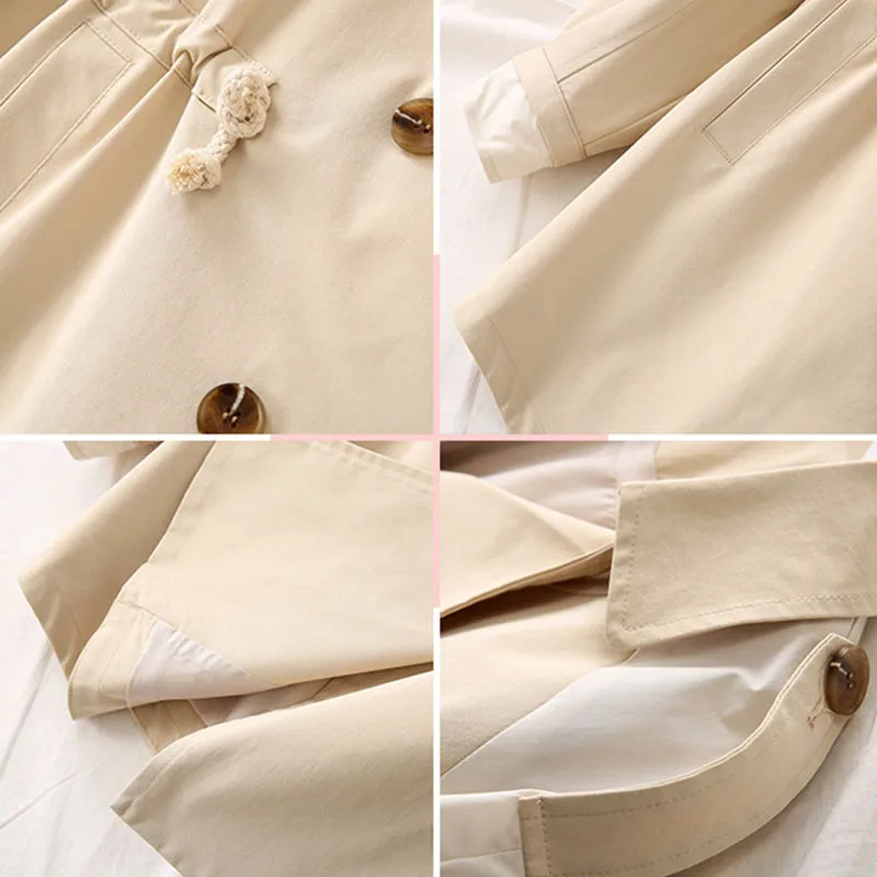 

Oversize Women's Trench Coat Spring Loose Windbreaker Plus size XL-5XL Female Double breasted Casual Tops Outerwear Trench G932