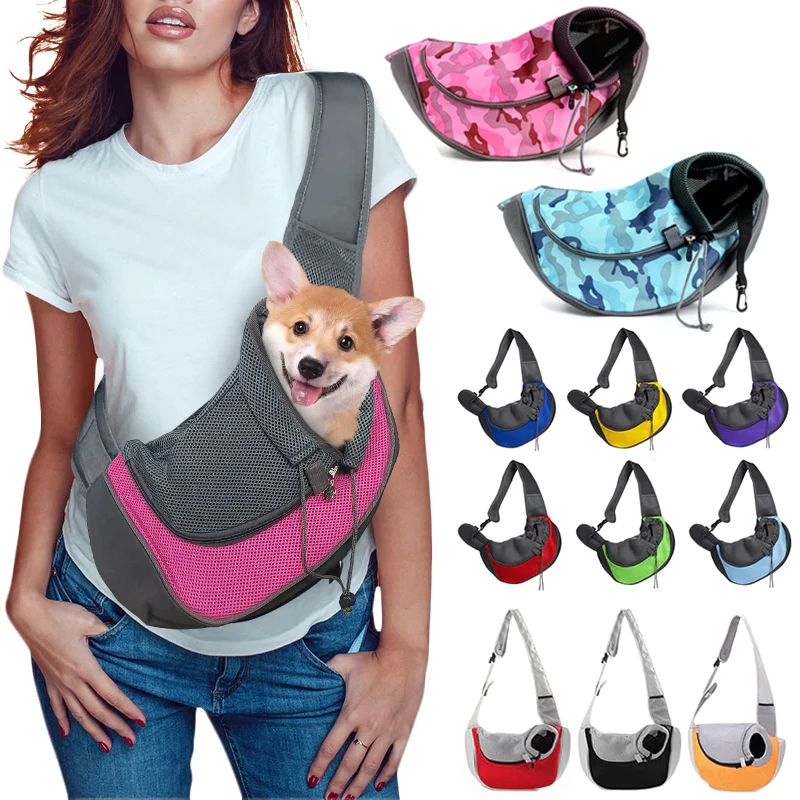 

Pet Sling Carrier Bag Small Dog Outdoor Travel Handbag Comfort Shoulder Bag Pouch Breathable Oxford Puppy Cat Portable Carry Bag