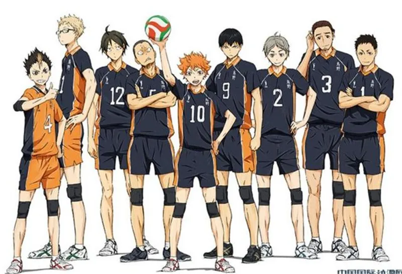 

Haikyuu Cosplay Костюм Аниме Karasuno, для старшей школы, волейбольный клуб, Хината, Syouyou, Kageyama Tobio esportiva, спортивная форма