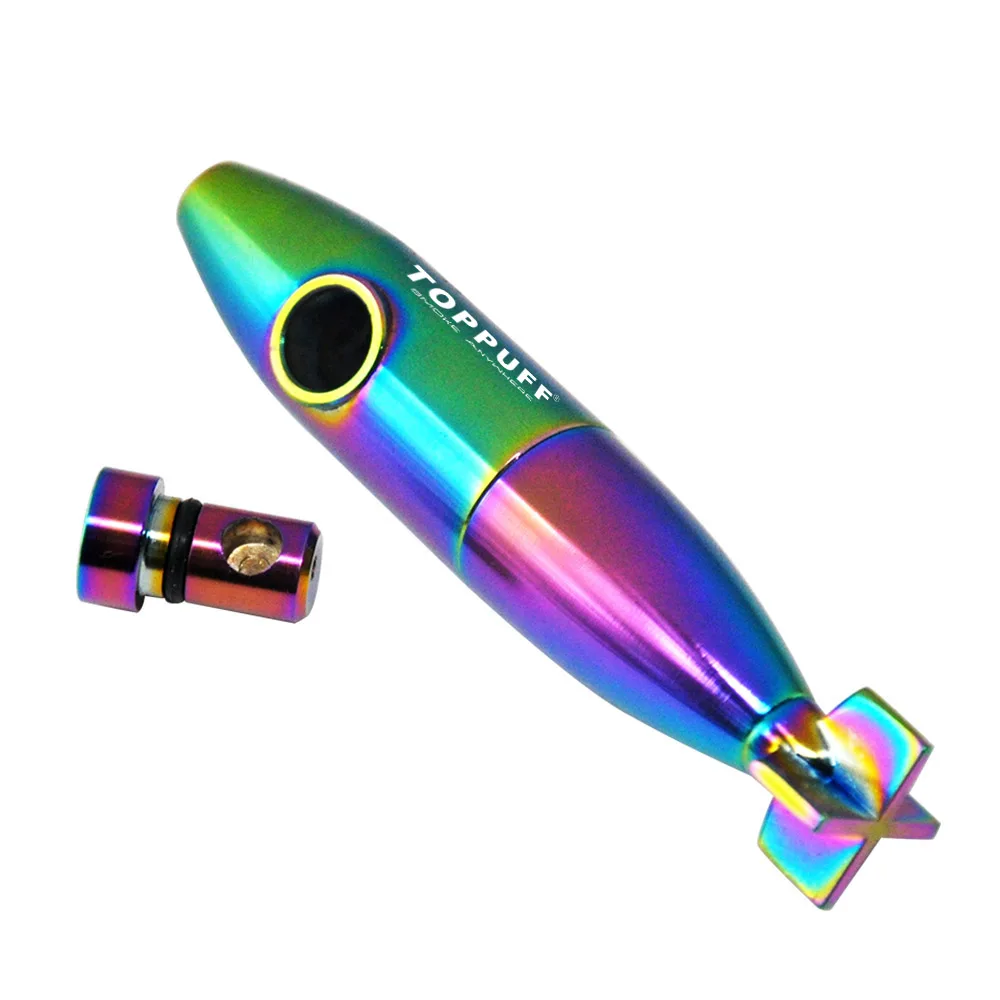 TOPPUFF Submarine Style Zinc Alloy Metal Snuff Snorter Dispenser Nasal Tube 86MM Smoking Straw Sniffer Pipe | Дом и сад