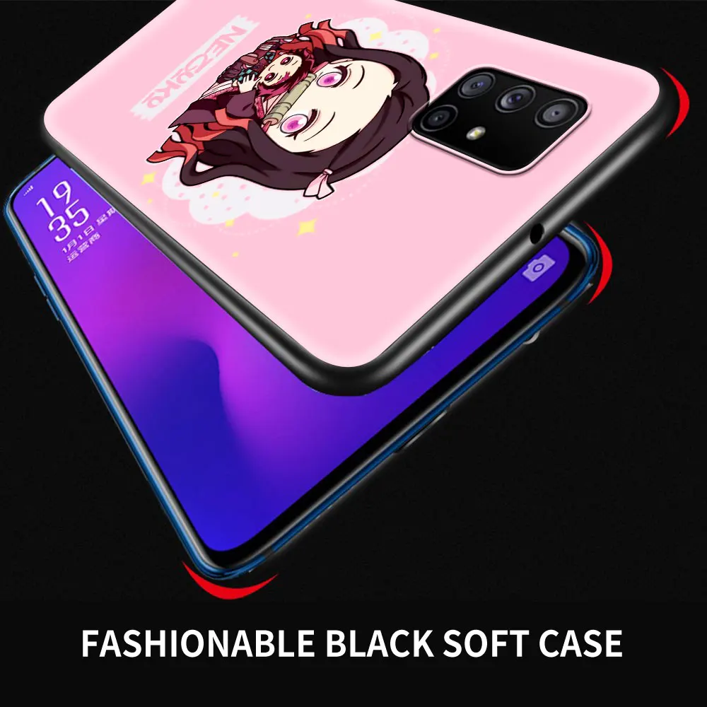 Demon Slayer Kawaii Anime Phone Case For Samsung Galaxy A51 A71 A21s A31 A41 A11 A01 M30s M31 M51 Black Soft Silicone Covers