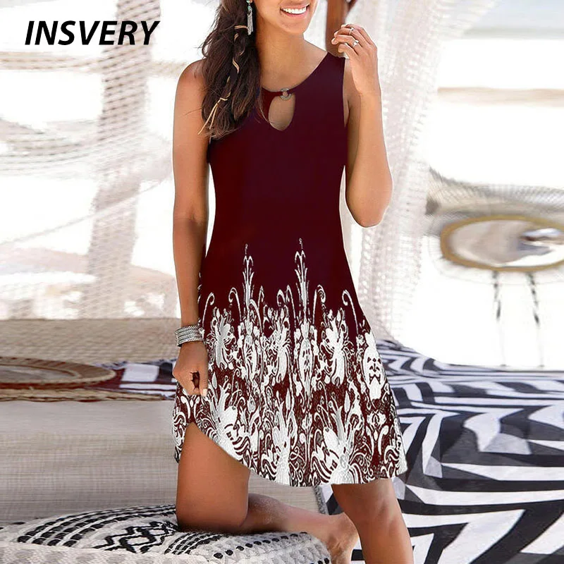 

Женское летнее платье с круглым вырезом, без рукавов