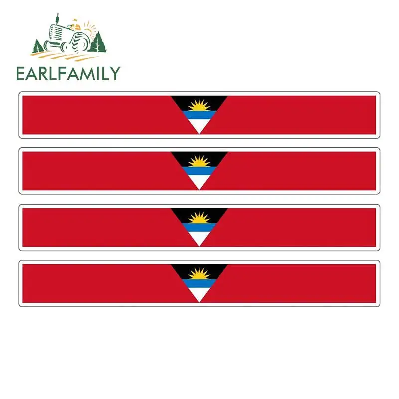 

EARLFAMILY 13 см x 1,7 см 4 шт. автомобильные полосы для мотогонок наклейка с флагом Наклейка на окно автомобиля велосипед Настройка Антигуа Барбуда ...