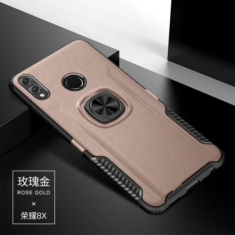 Для Honor 8X Max чехол, роскошный рыцарь, броня, задняя крышка для huawei Honor8X, Прочный Гибридный автомобильный держатель, кронштейн, чехол для телефона(XS0418 - Цвет: Розовый