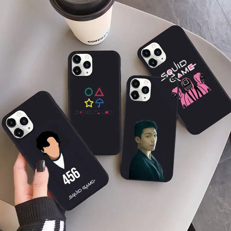 

Squid Game Korean TV series Phone Case Candy Color for iPhone 6 7 8 11 12 s mini pro X XS XR MAX Plus