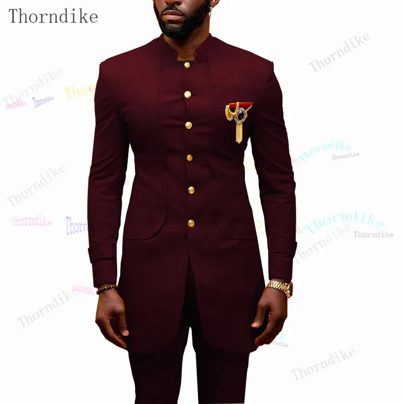 Торндайк мужской свадебный смокинг куртка 2 шт. Terno для жениха костюмы Для мужчин