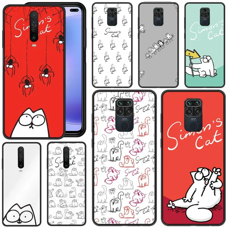 

S-Simon's cat Phone Case For Xiaomi 9t pro lite 10 MIX 2S 3 note10lite 8 cc9 pro nax fundas cover