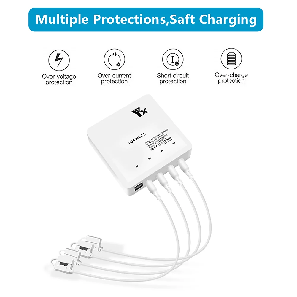 

6 In 1 Drone Accessories USB Ports Multi Remote Controller Charging Hub Quick Portable Safe Battery Charger For DJI Mavic Mini 2