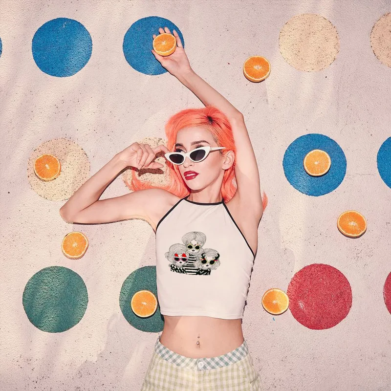 Женская футболка без рукавов с принтом | одежда