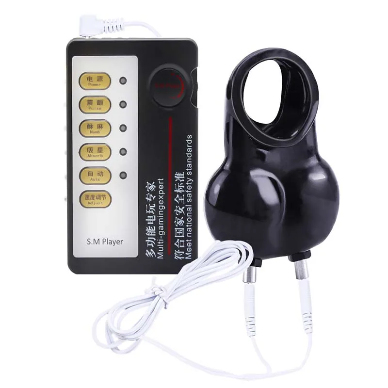 Мужская клетка верности Устройство Электрический шок кольцо на Пенис взрослые