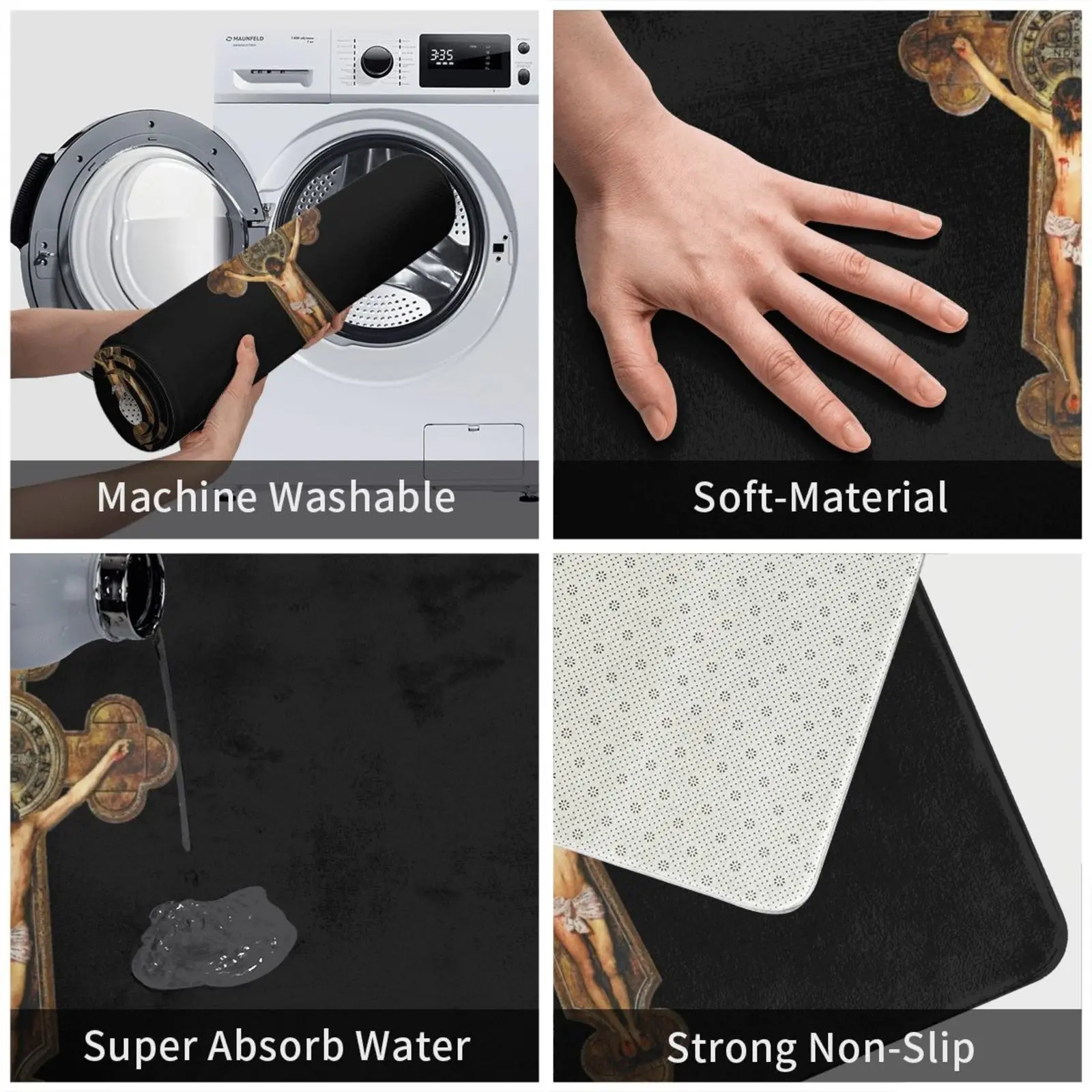 Коврик с распятием из креста Святого Бенедикта Иисусом страстью станции