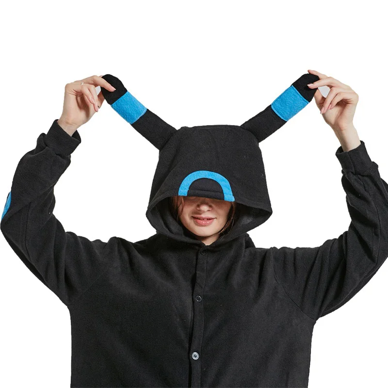 Пикачу Кигуруми флисовый комбинезон для взрослых Аниме Espeon Umbreon блестящая трубка