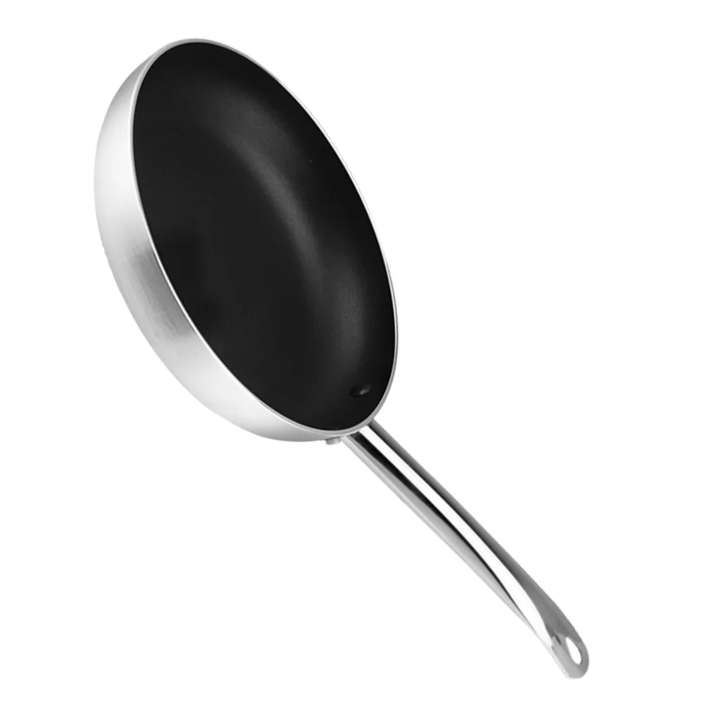 

1pc Steak Frying Pan Kitchen Supply Practical Kitchenware Cooking Pan (Silver)
