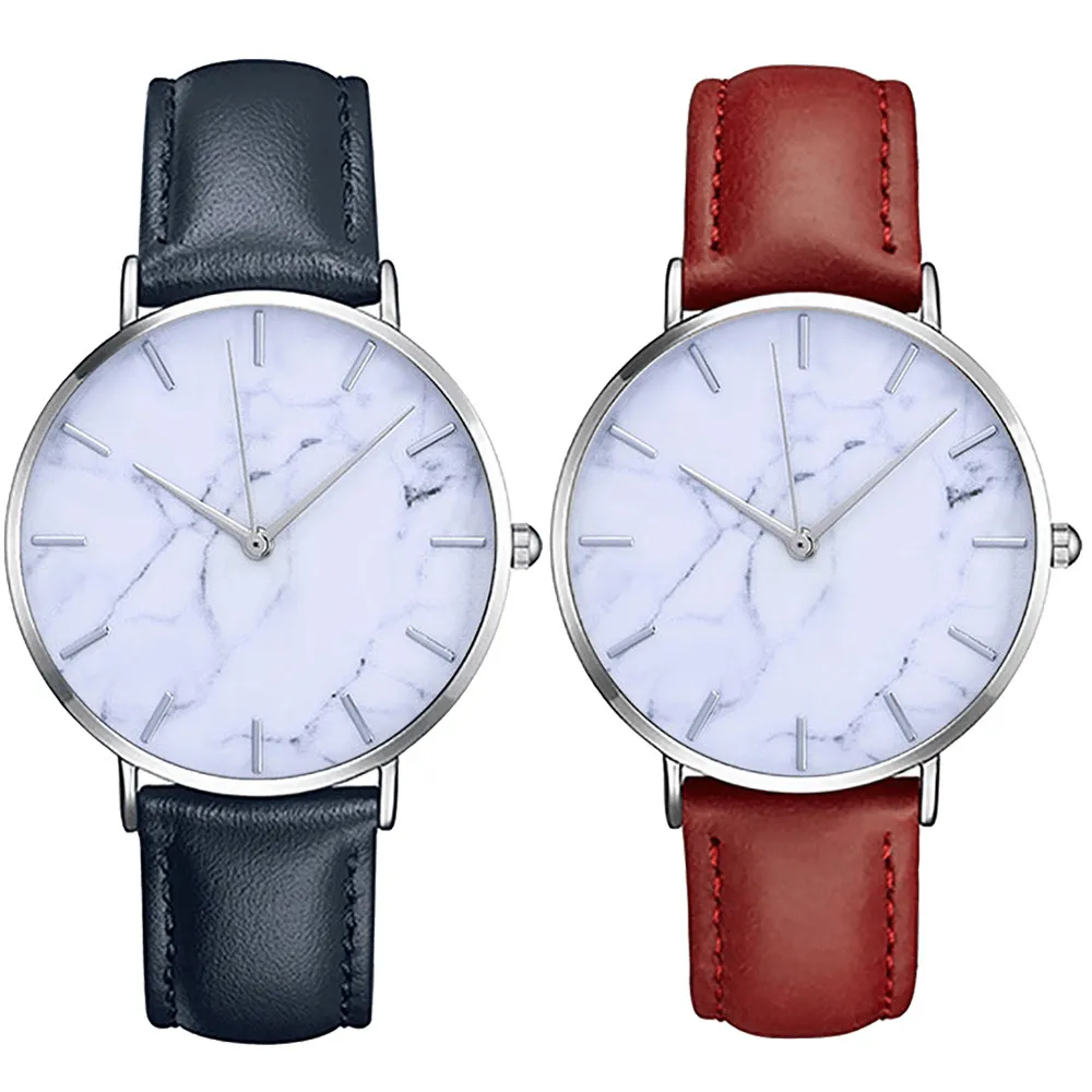 

Fashion ladies explosion quartz watches men's ladies classic casual quartz watches solid color leather watches 50*