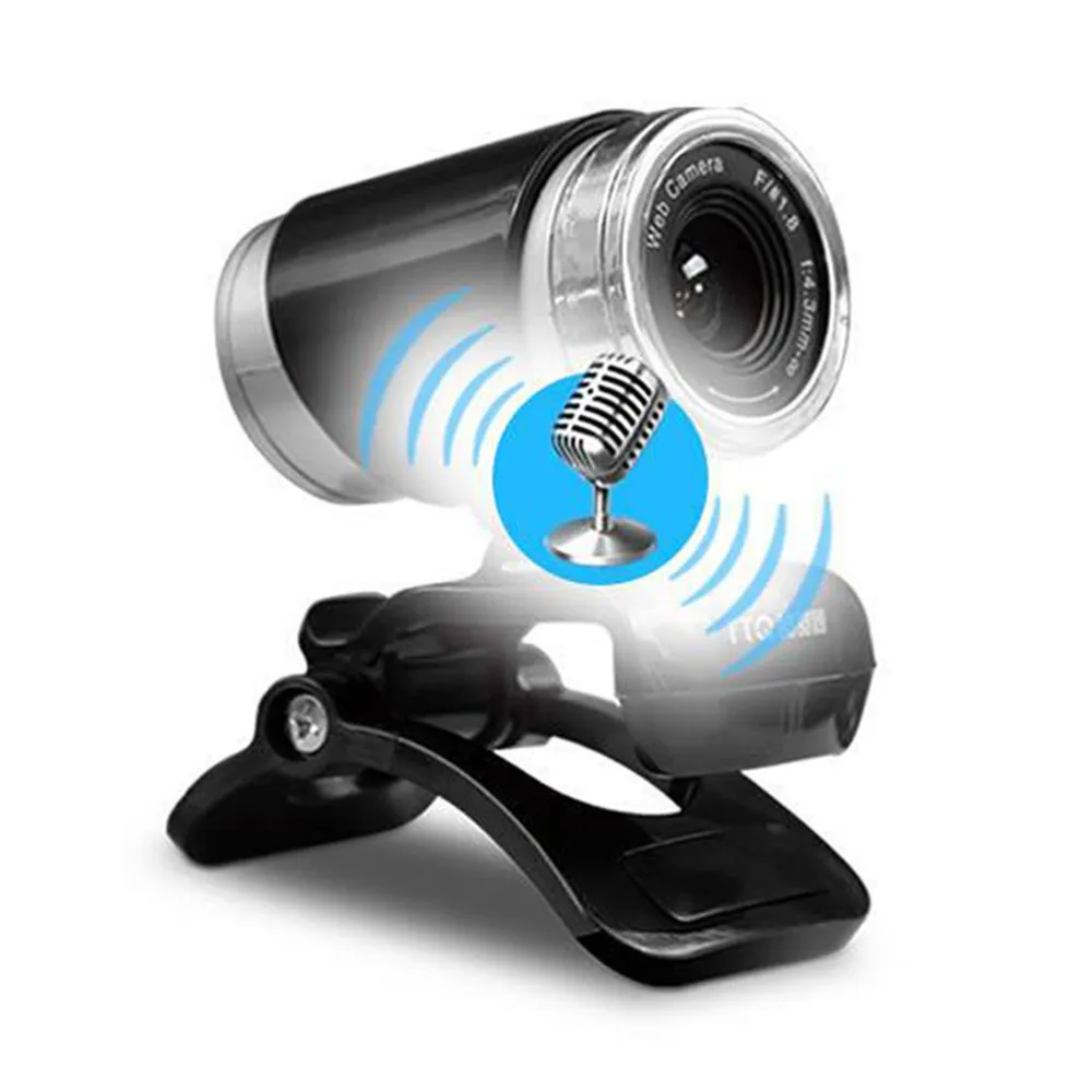 

USB 720P Webcam Professional Teaching Live Broadcast Camera with Mic and Clip (Black)
