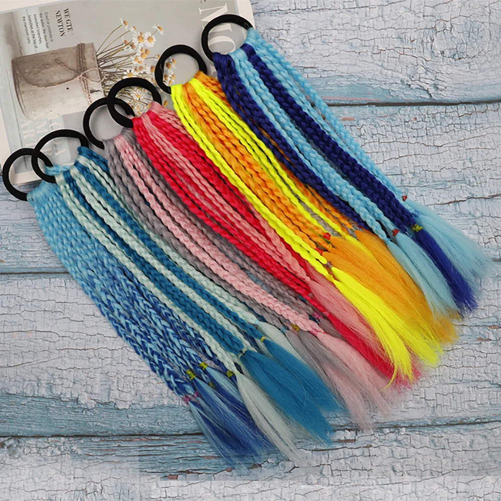 

New Cute Kids Girl Elastic Hair Rope Rubber Bands Braids Hair Accessories Wig Ponytail Hair Ring Twist Braid Rope Hair Braider