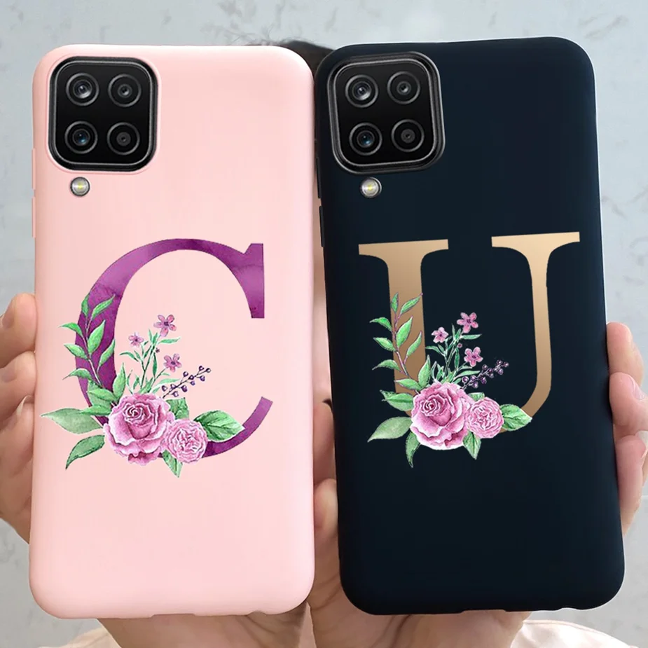 For Samsung A12 Case Luxury Letters Painted Back Cover For Samsung Galaxy A12 A 12 Cover SM-A125F A12 Phone Cases Soft TPU Funda