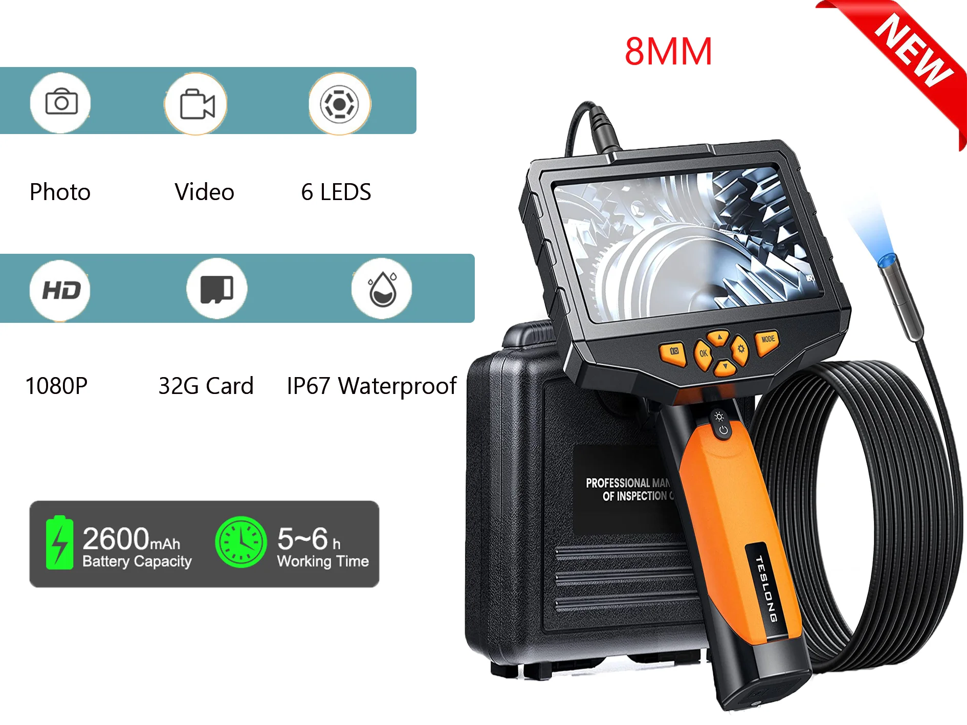 Гибкая камера с одним объективом ручное тестирование 3 9 мм м Полужесткий Змеиный