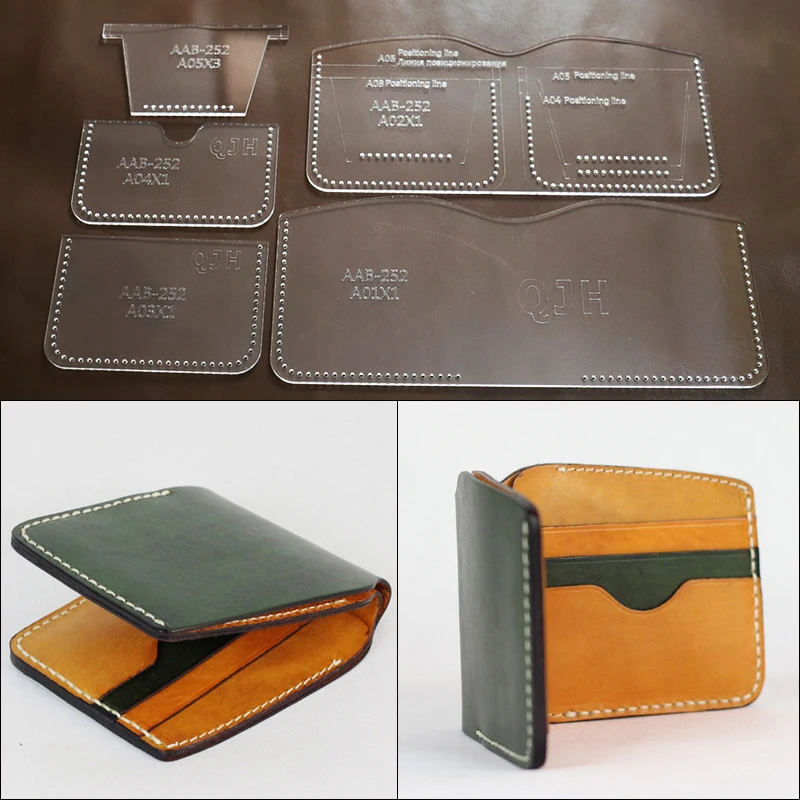 

New DIY Handmade Fashion Personality Men and Women Short Wallet Acrylic Template Handmade Leather Craft Bag Template 11cm*9.5cm