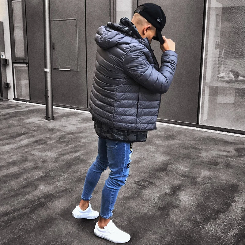 men jeans Men Stretchy Ripped Skinny Biker Jeans Destroyed Hole Taped Slim Fit Denim Scratched High Quality Jeans for men