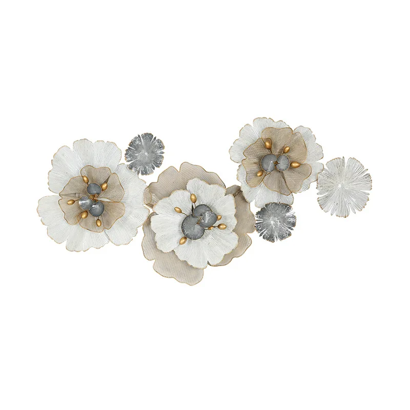 

European 3D Stereo Wrought Iron Flower Wall Decoration Ornaments Home Livingroom Wall Sticker Crafts Sofa Background Wall Murals